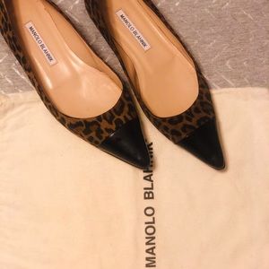 Manolo Blahnik animal print flat shoe